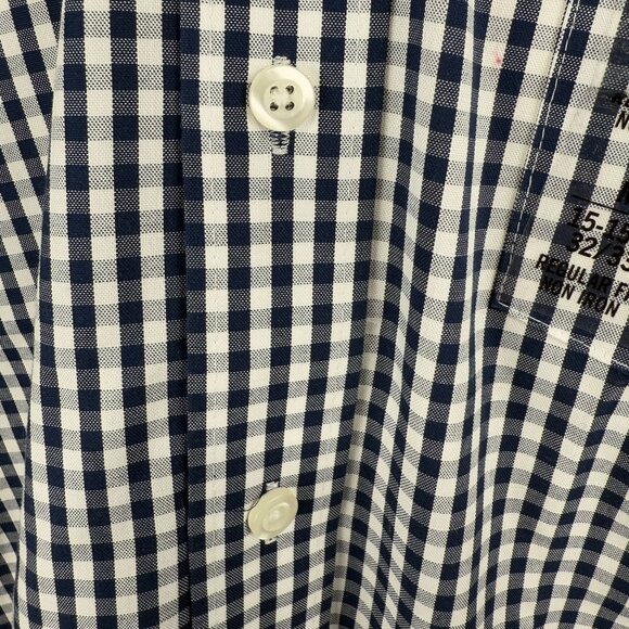 Kenneth Cole Reaction Mens Button-Up Black & White Checkered Non-Iron Shirt M - Picture 11 of 12